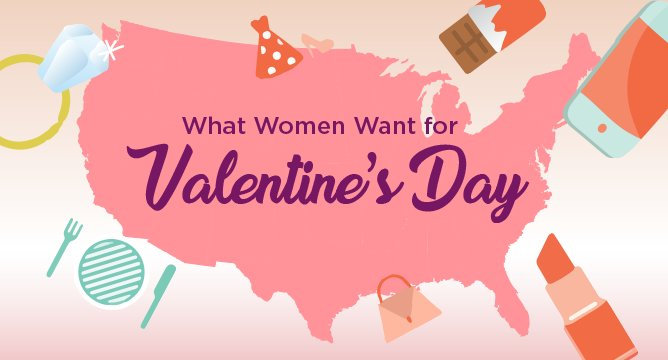 What Women Really Want This Valentine's Day–State by State