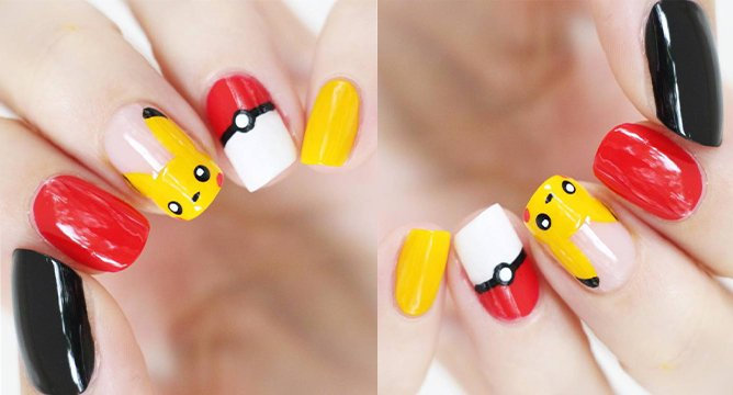 Pokemon Go-Themed Nail Art For Your Next Manicure