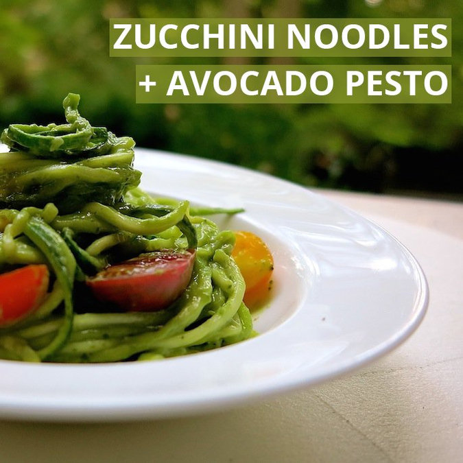 Zucchini Noodles with Avocado Pesto