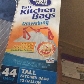 Photo of Great Value Drawstring Tall Kitchen Garbage Bags, 13 gal, 44 count uploaded by Melissa D.