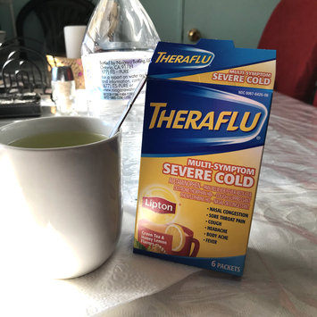 Photo of Theraflu Multi-Symptom Severe Cold Packets Lipton Green Tea & Honey Lemon Flavors - 6 CT uploaded by Iris C.