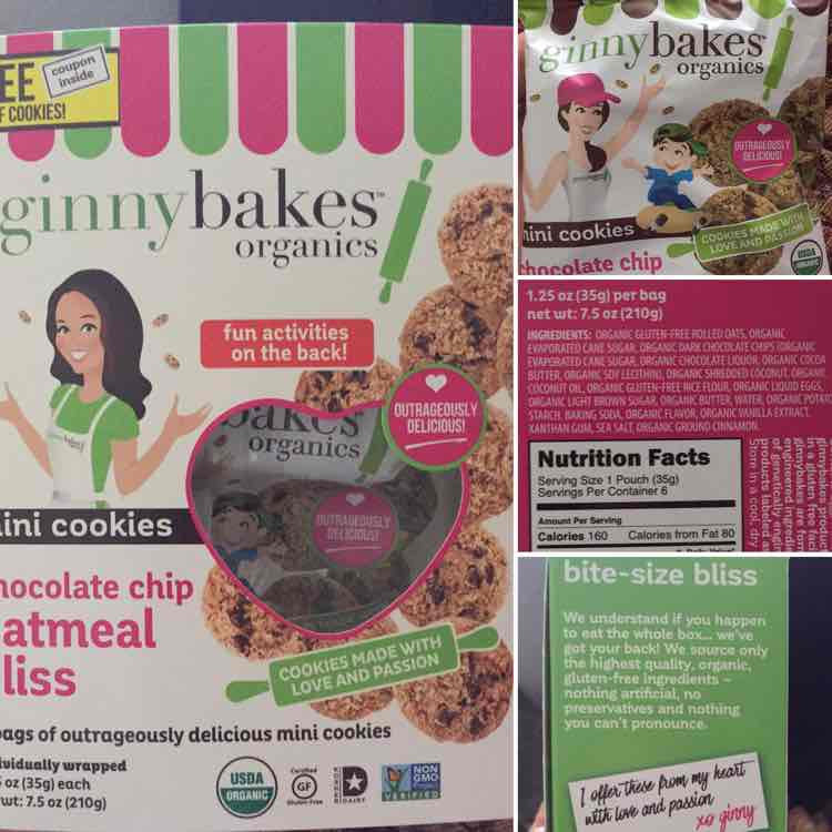 Ginnybakes Ginnyminis Organic Gluten-Free Cookies Chocolate Chip Oatmeal Bliss 7.5 oz