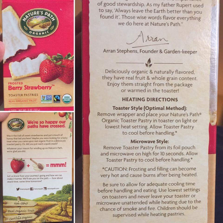 Nature's Path Organic Frosted Toaster Pastries Strawberry Flavor