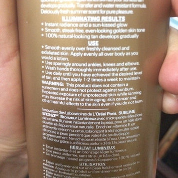 Photo of L'Oréal Paris Sublime Bronze Luminous Bronzer Self-Tanning Lotion uploaded by Tina B.