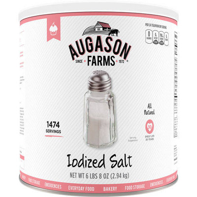 Augason Farms Iodized Salt, 104 oz