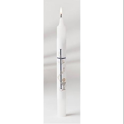 Roman Pack of 24 First Communion Gifts White Religious Christian Taper Candles 10