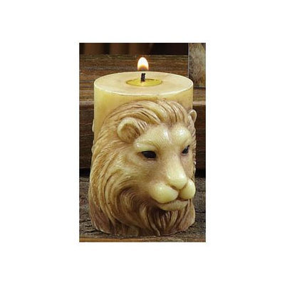 Cc Home Furnishings Pack of 6 Unscented Sculpted Lion Pillar Candles - 3