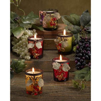 Cc Home Furnishings Club Pack of 12 Grapevine Embellished Votive Glass Scented Candles