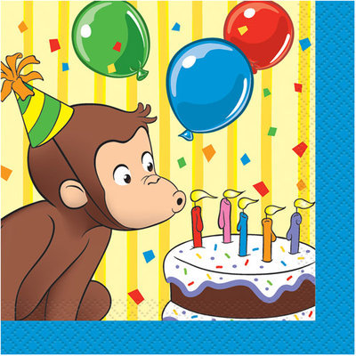 Birthday In A Box Curious George Beverage Napkins (16-pack)