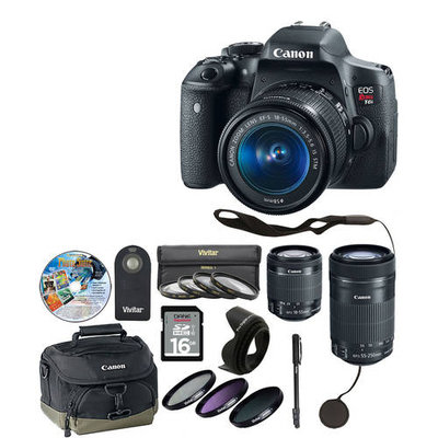 Canon T6I Camera 18-55mm with 11 Piece Accessory Kit - xtra lens 8546B002