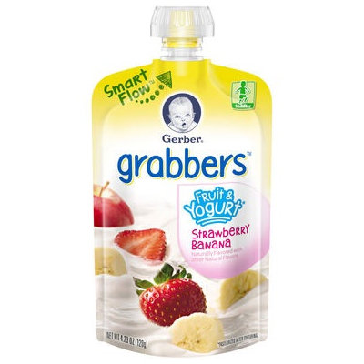 Gerber® Grabbers® Fruit & Yogurt Squeezable Puree | Strawberry Banana