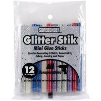 Surebonder 4in Mini Assorted Colored Glue Sticks in Green, Red, Blue, Gold and Silver (GL-12V)-12/Pa