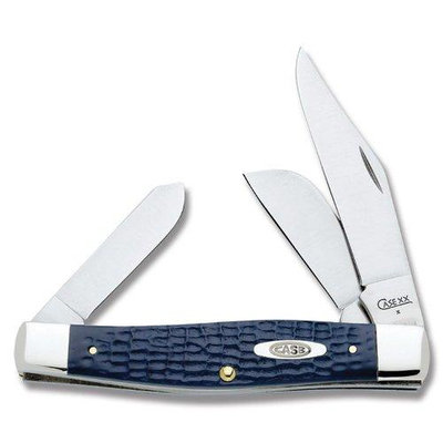 Case Cutlery American Workman Blue Synth Large Stockman 2-Blade Pocket Knife