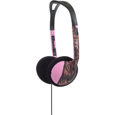 KOSS 181678 over-the-head on-ear mossy oak headphones, pink