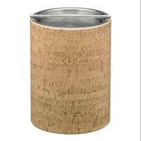 Natural Cork 2qt Tall Ice Bucket with Metal Bar Cover