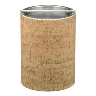Natural Cork 2qt Tall Ice Bucket with Metal Bar Cover