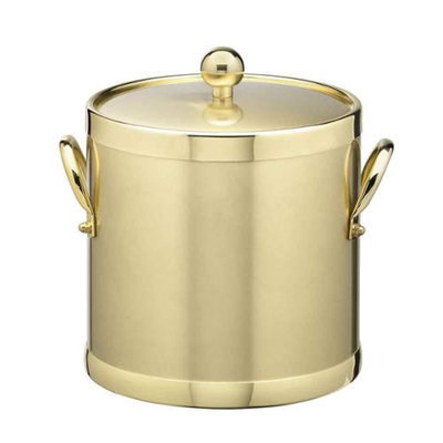 Kraftwarea ¢ Americano Brushed Brass 3-Quart Ice Bucket with Metal Handles