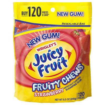Juicy Fruit Fruity Chews Strawberry Sugarfree Gum, 120 pc