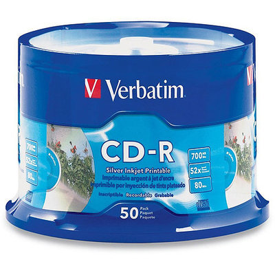 Verbatim 52x CD-R Media - Printable - 50 Pack