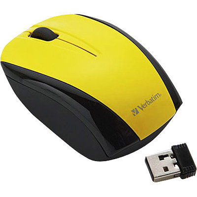 Verbatim Nano Wireless Notebook Optical Mouse, Yellow 96900