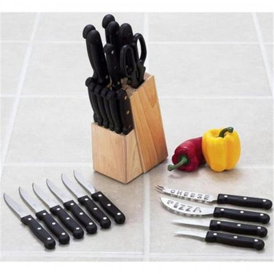 Diamond Cut CTDC24 24 Pieces Cutlery Set In Wood Block