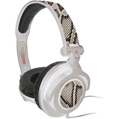Maxell Amplified Heavy Bass Headphones, White Python 190228
