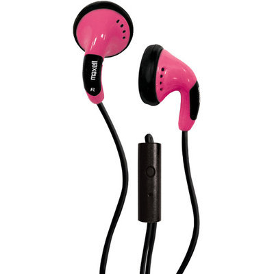 Maxell Color Buds With Mic - Stereo - Pink - Wired - Earbud - Binaural - Outer-ear (196140)