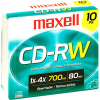 Maxell 4x CD-RW Media - 700MB - 10 Pack