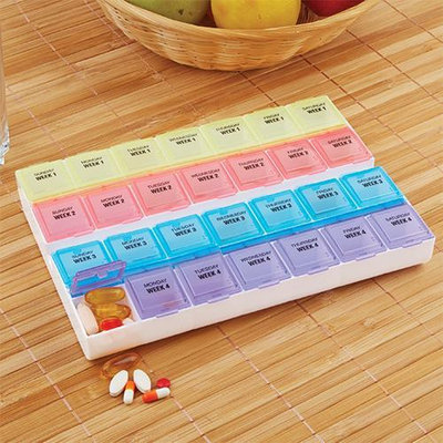 Apothecary 28-Day Monthly Medtime Pill Vitamin Organizer Planner