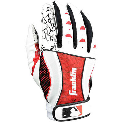Franklin Sports Adult Insanity Batting Glove, White and Red