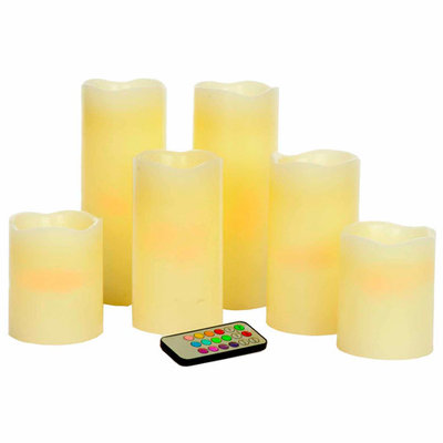 Teters Floral Products Pillar Candles/ Remote (Set of 6)