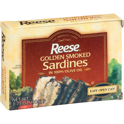 Reese Golden Smoked Sardines in 100% Pure Olive Oil, 3.75 oz, (Pack of 10)
