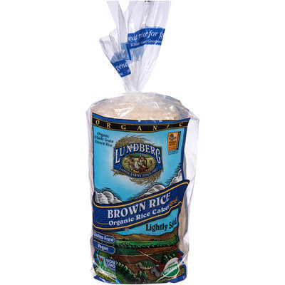 Lundberg Lightly Salted Organic Brown Rice Cakes, 8.5 oz, (Pack of 12)