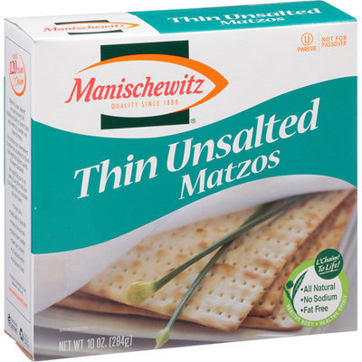 Manischewitz Thin Unsalted Matzos, 10 oz, (Pack of 12)