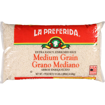 La Preferida Medium Grain Rice Grano Mediano Arroz, 10 lbs, (Pack of 4)