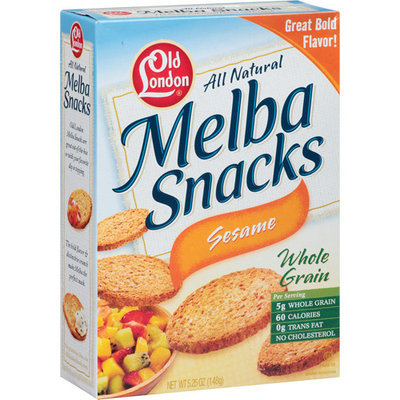 Old London All Natural Sesame Whole Grain Melba Snacks, 5.25 oz (Pack of 12)