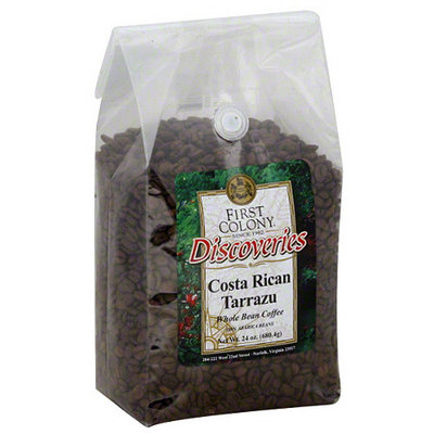 First Colony Coffee First Colony Discoveries Costa Rican Tarrazu Whole Bean Coffee, 24 oz, (Pack of 4)