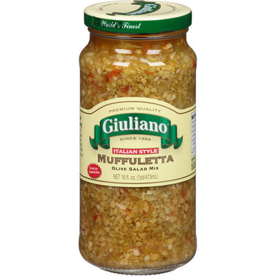 Giuliano Italian Style Muffuletta Olive Salad Mix, 16 fl oz, (Pack of 6)