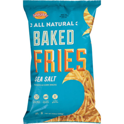 Snikiddy Snacks Snikiddy All Natural Sea Salt Baked Fries Potato & Corn Snacks, 4.5 oz, (Pack of 12)