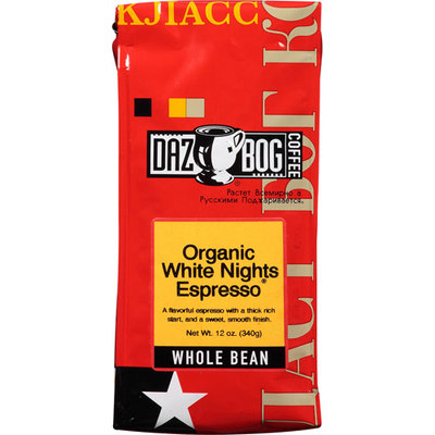 Dazbog Coffee Organic White Nights Espresso Whole Bean Coffee, 12 oz, (Pack of 6)