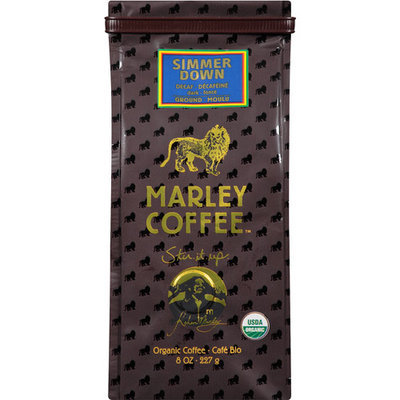 Marley Coffee Simmer Down Decaf Organic Ground Coffee, 8 oz, (Pack of 8)