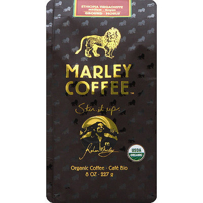 Marley Coffee One Love Ethiopia Yirgacheffe Organic Ground Coffee, 8 oz, (Pack of 8)