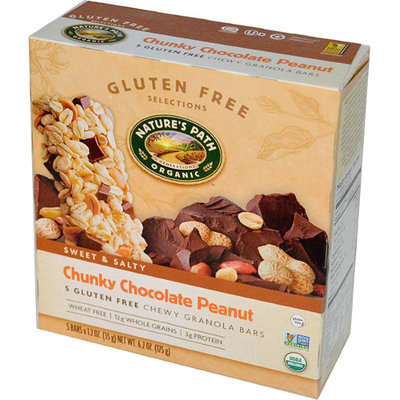 Nature's Path Organic Gluten Free Selections Chunky Chocolate Peanut Chewy Granola Bars, 1.2 oz, 5 count, (Pack of 6)