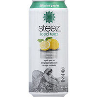 Steaz Iced Teaz Unsweetened Lemon Organic Green Tea, 16 fl oz, (Pack of 12)