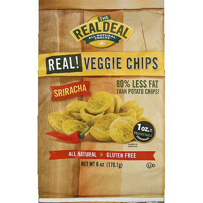 Real Deal Memorabilia The Real Deal All Natural Snacks Sriracha Real! Veggie Chips, 6 oz, (pack of 12)