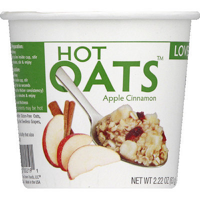 Love Grown Foods Apple Cinnamon Hot Oats, 2.22 oz, (Pack of 8)
