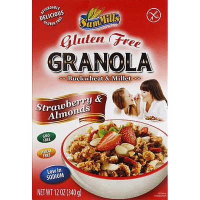 Sam Mills Buckwheat & Millet Strawberry & Almonds Gluten Free Granola, 12 oz, (Pack of 6)