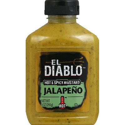 El Diablo Jalapeno Hot & Spicy Mustard, 9 oz, (Pack of 6)