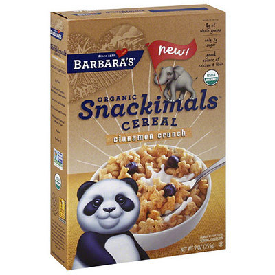 Barbaras Barbara's Organic Snackimals Cinnamon Crunch Cereal, 9 oz, (Pack of 12)