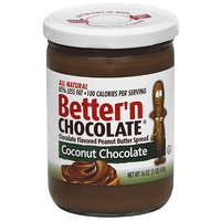 Better N Peanut Butter Better'n Chocolate Coconut Chocolate Flavored Peanut Butter Spread, 16 oz, (Pack of 6)